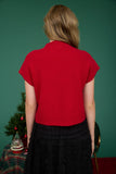 Short Sleeve Mock Neck Sweater