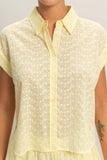 Eyelet Dolman Button Up Top