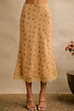 Satin Floral Midi Skirt