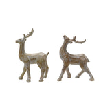 Resin Standing Deer Whitewashed Wood, 2 Styles