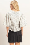 Puff Sleeve Peplum Top