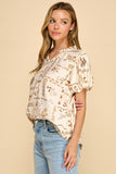 Floral Puff Sleeve Blouse