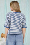 Striped Thermal Knit Cardigan