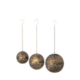 Hanging Metal Ball Ornaments W/ Cut-outs