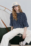 Washed Mock Neck Cable Knit Sweater