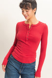 Pigment Dyed Henley Top