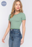 Short Sleeve Seamless Ribbed Top