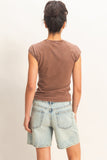 Mineral Washed Short Sleeve Top