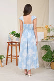 Floral Square Neck Midi Dress