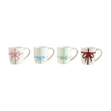 Stoneware Mug W Embossed Bow, 4 Styles