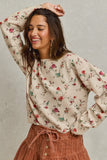 Floral Print Crewneck Sweater