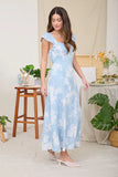 Floral Square Neck Midi Dress