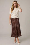 Woven Polka Dot Midi Skirt
