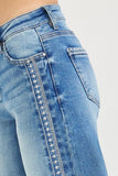 High Rise Embo Detail Jeans