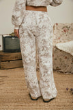 Washed Floral Wide Leg Lounge Pants