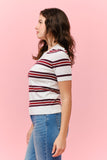 Short Sleeve Striped Sweater