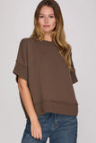 Dropped Shoulder Short Sleeve Sweater