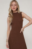 Sleeveless Crinkle Knit Long Dress