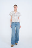 Floral Split Neck Blouse