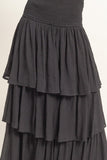 Smocked Waist Tiered Skirt