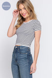 Short Sleeve Seamless Ribbed Top