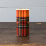 Red Tartan 3d Flame Glass Candle