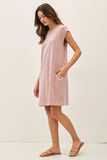 Garment Washed Casual Jersey Dress