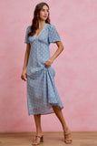 Polka Dot Chiffon Midi Dress