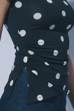 Side Slit Polka Dot Top