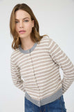 Striped Colorblock Knit Cardigan