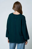 Textured Exposed Seam Knit Top