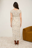 Floral Ruched Midi Dress