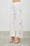 High Rise Embroidered Barrel Leg Jeans