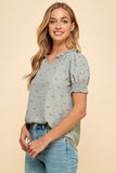 Ruffled Floral Print Top