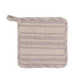 Square Cotton Waffle Weave Pot Holder, Natural & Lilac