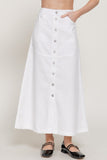 Twill A-Line Maxi Skirt
