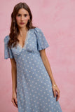 Polka Dot Chiffon Midi Dress