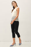 Sleeveless Chevron Knit Tank Top