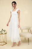 Chiffon Smocked Midi Dress
