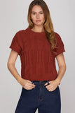 Drop Shoulder Cable Knit Sweater