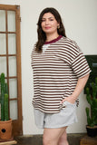 Curvy Striped Knit T-Shirt