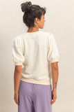 Puff Sleeve Crew Neck Sweater