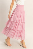 Smocked Waist Tiered Skirt