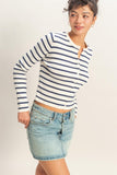 Striped Button-Up Cardigan