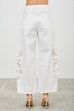 High Rise Embroidered Barrel Leg Jeans