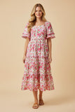 Floral Tulip Sleeve Dress