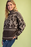 Retro Floral Print Sweater