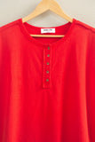 Henley Cap Sleeve Top