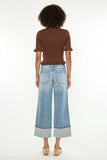 Mid Rise Cropped Wide Leg Jeans