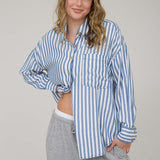 Striped Button Front Top